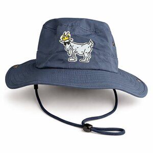GOAT USA Blue Bucket Hat OSFA Chin Strap Goat Logo Spring 2020 Sun Hat